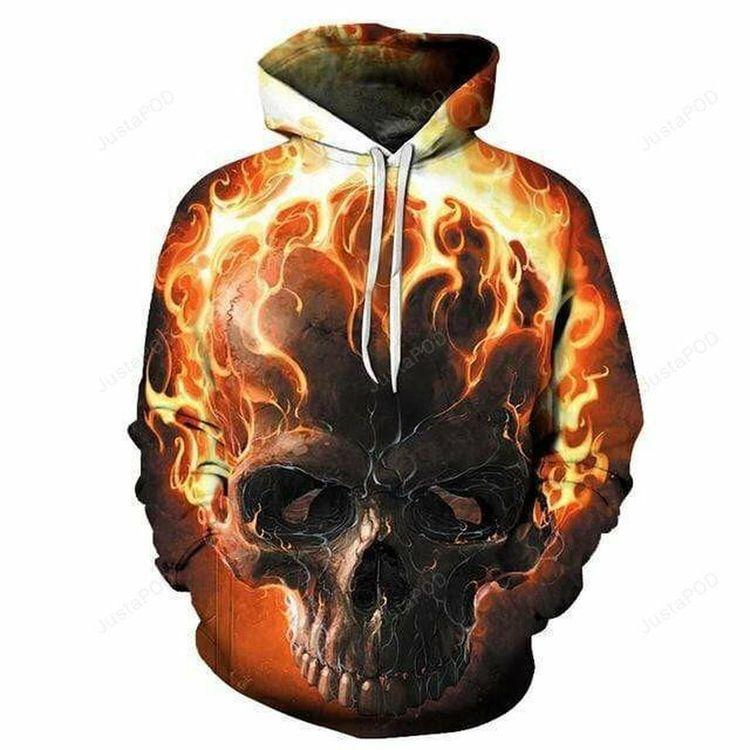Fire Skull 3d All Print 3D Hoodie