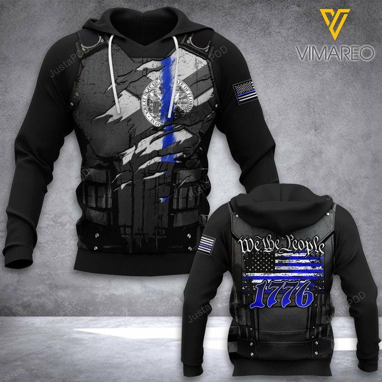 Florida Blue Line 3d 3D Hoodie