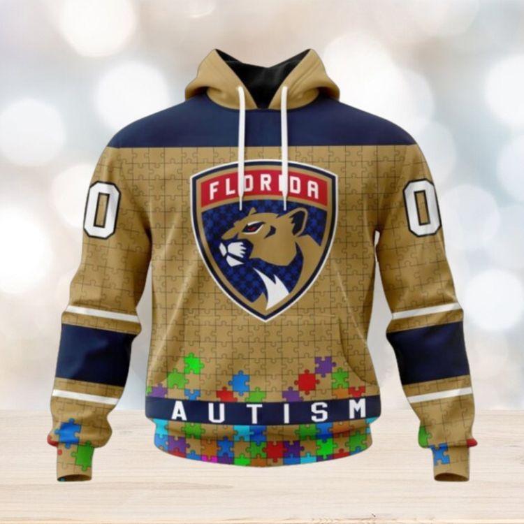 Florida Panthers Specialized Unisex Kits Hockey Fights Against Autism 3D Hoodie