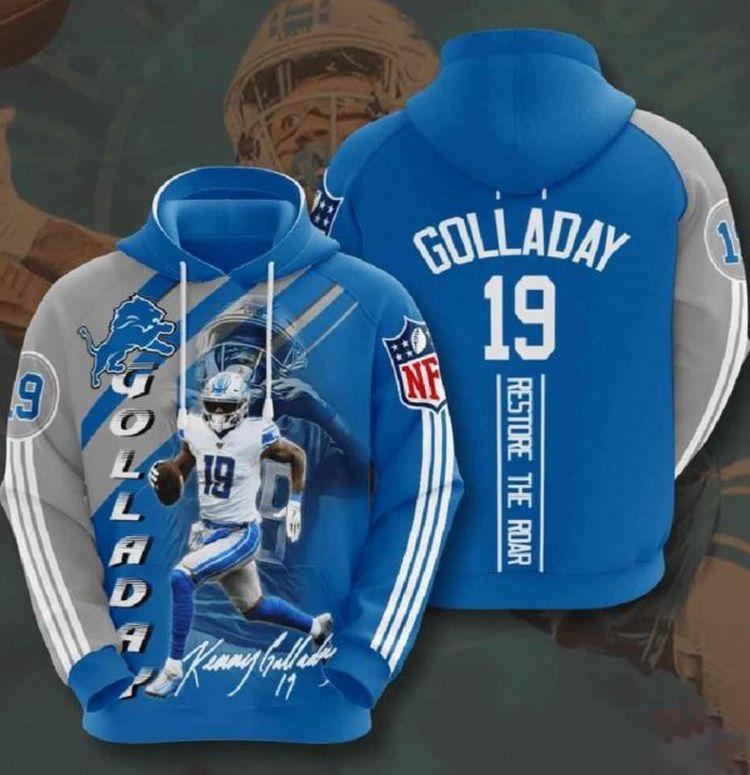 Footbalnfl Detroit Lions All Over Print Hoodie