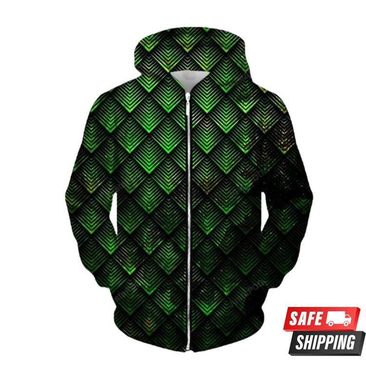 Galactic Dragon Scale Green Up Limited 3D Hoodie
