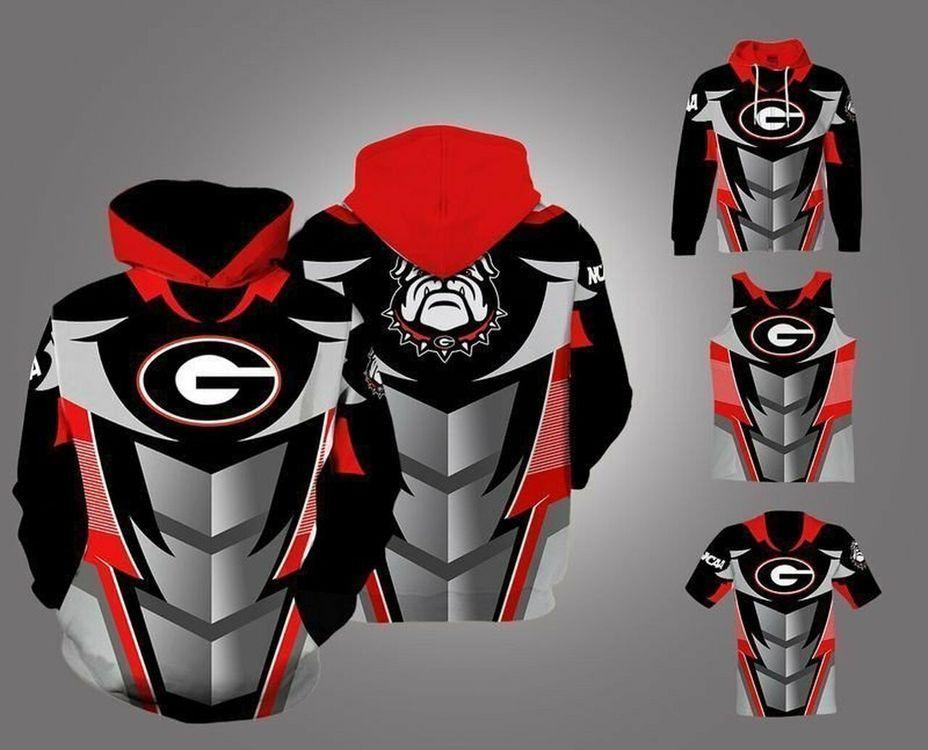 Georgia Bulldogs Ncaa Pullover And Zip Pered Custom 3d Graphic Printed For Men For Women 3D Hoodie