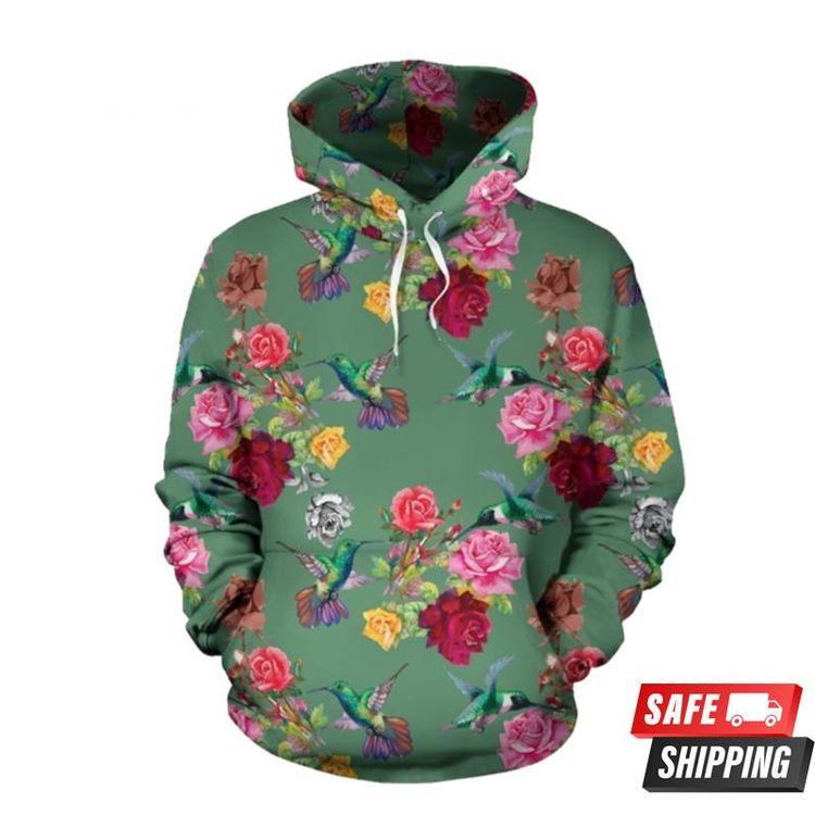 Hummingbird With Rose Themed Limited 3D Hoodie