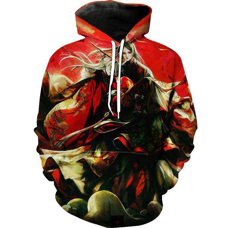 Japanese Style Fantasy Japanese Character 3D Hoodie