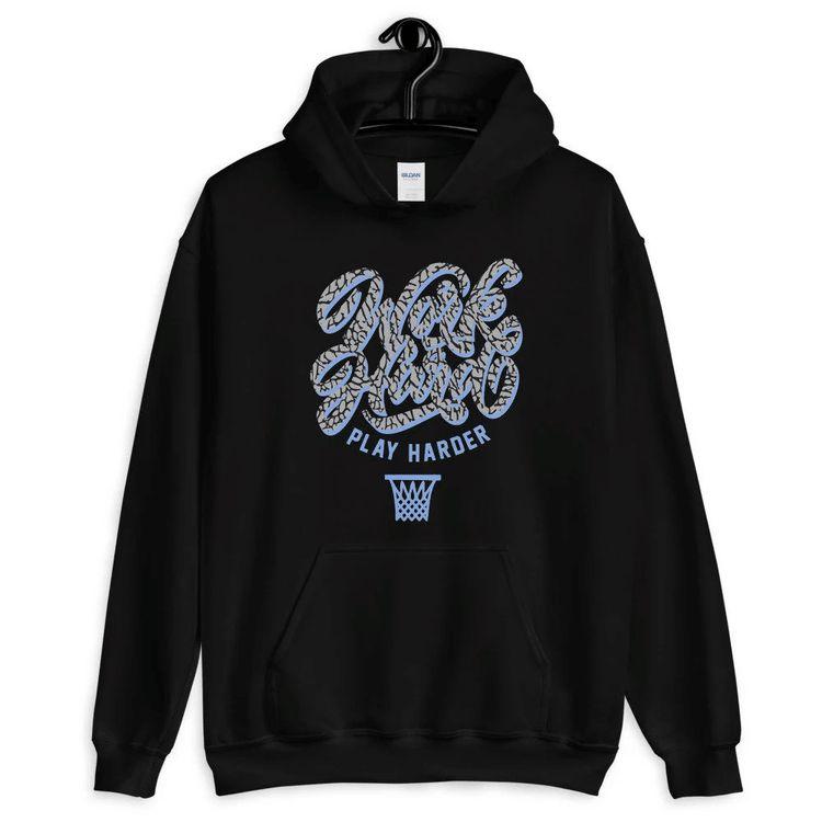 Jordan 3 University Blue Work Hard Play Harder Unisex Limited 3D Hoodie