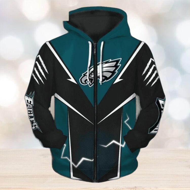 Mens Philadelphia Eagles 3d Graphic All Over Print Hoodie