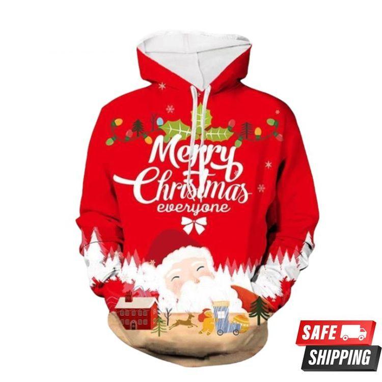 Merry Christmas All Over Print Hoodie