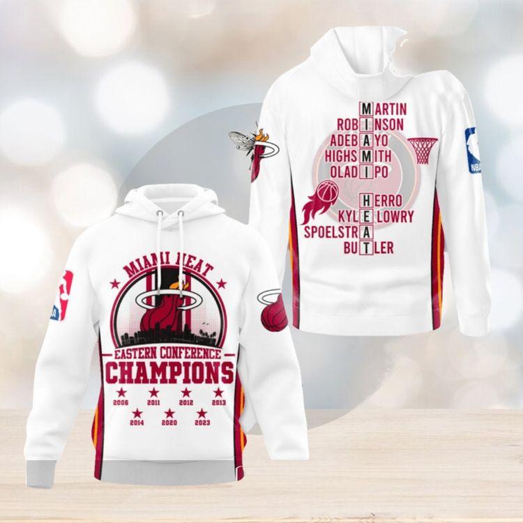 Miami Heat Nba Eastern Conference Champions White 3d All Over Print Hoodie