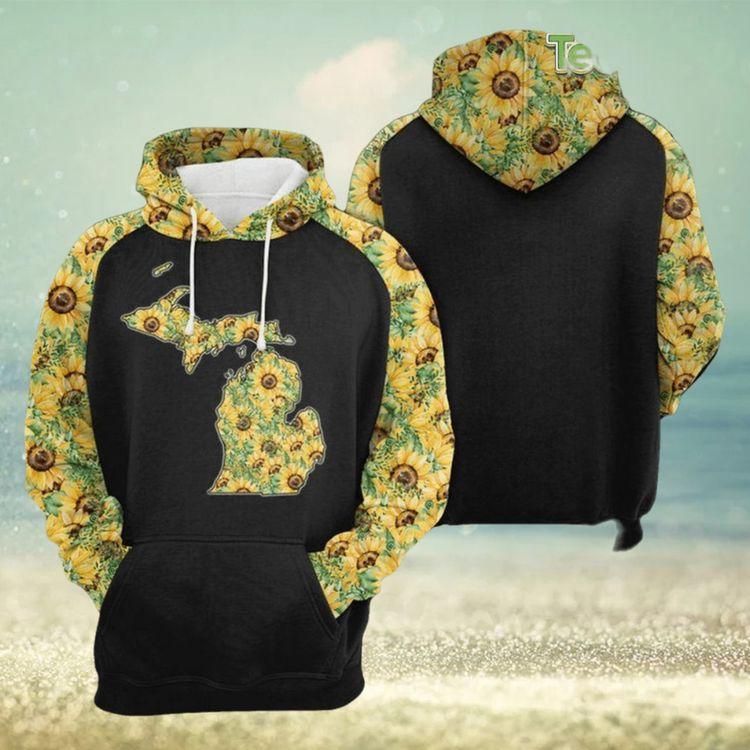 Michigan Sunflower 3d Printed All Over Print Hoodie