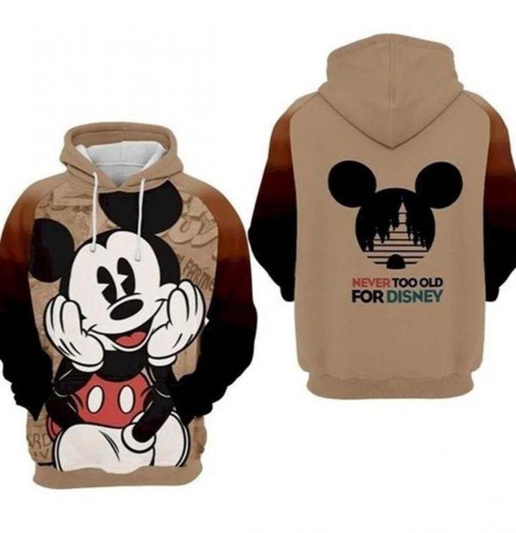 Mickey Mouse Disney Never Too Old For Disney 3D Hoodie