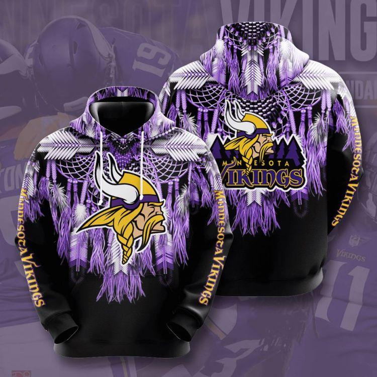 Minnesota Vikings Custom Sport 13 3D Hoodie