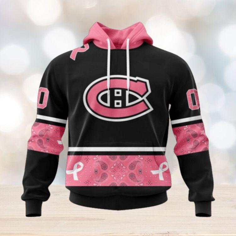 Montreal Canadiens Specialized Design In Classic Style With Paisley We Wear Pink Breast Cancer Limited 3D Hoodie