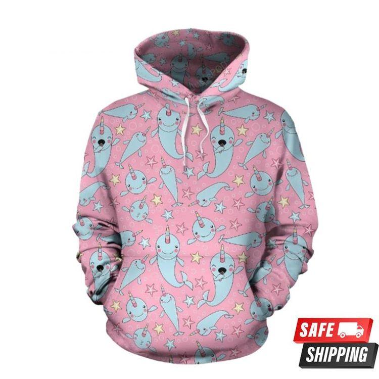 Narwhal Cartoon Cute 3D Hoodie
