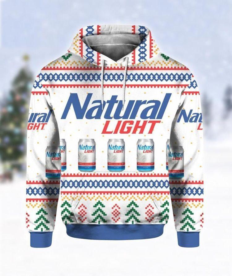 Natural Light Can Beer Print Ugly 3D Hoodie