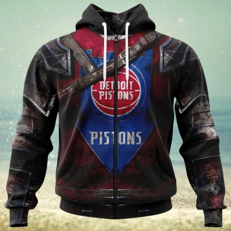 Nba Detroit Pistons Custom Name Number Warrior 2 All Over Print Hoodie