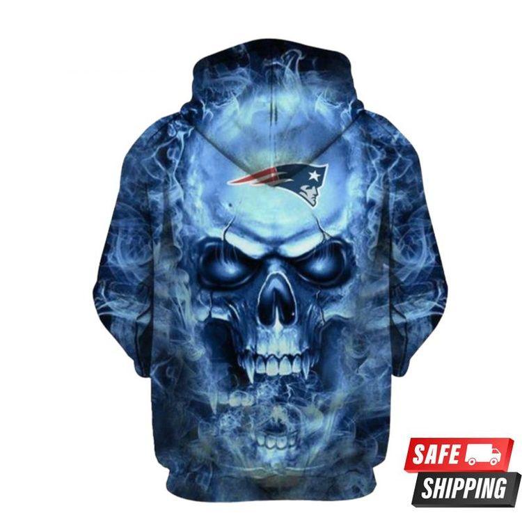 New England Patriots Nfl Football Skull 21607 Limited 3D Hoodie