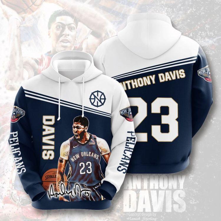 New Orleans Pelicans No1313 Custom Limited 3D Hoodie