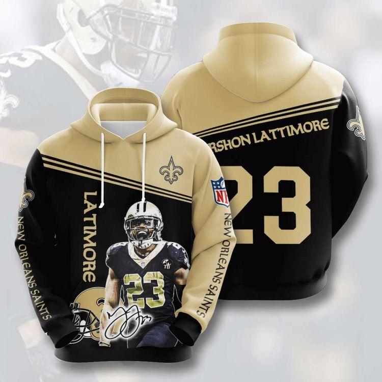 New Orleans Saints Custom Sport 11 All Over Print Hoodie