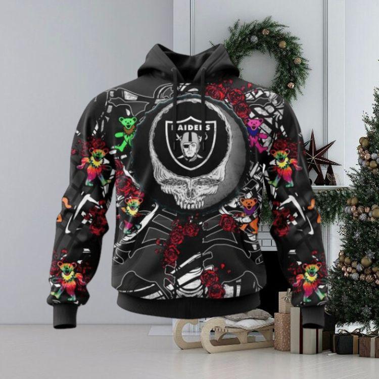 Nfl Las Vegas Raiders Mix Grateful Dead Personalized Name Number Specialized Concepts Kits All Over Print Hoodie