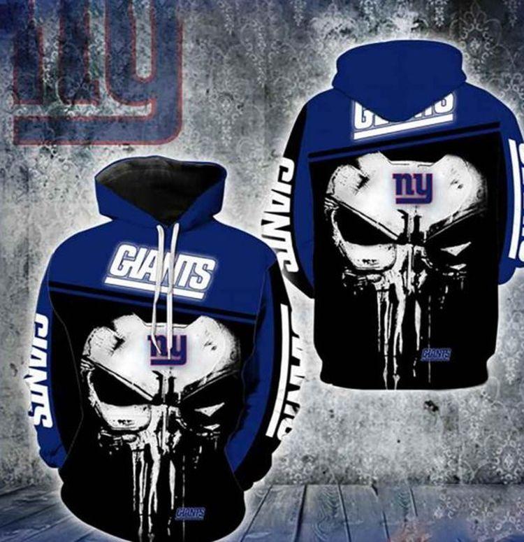Nfl New York Giants Punisher Skull Limited 3D Hoodie