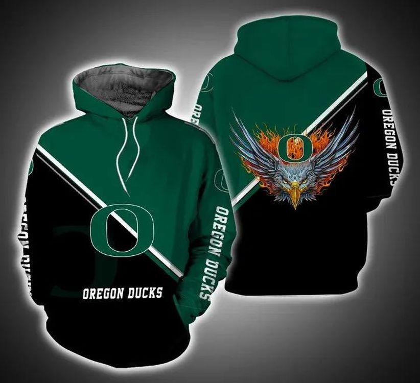 Oregon Ducks Fire Eagle Oregon Ducks Fan Gifts All Over Print Hoodie