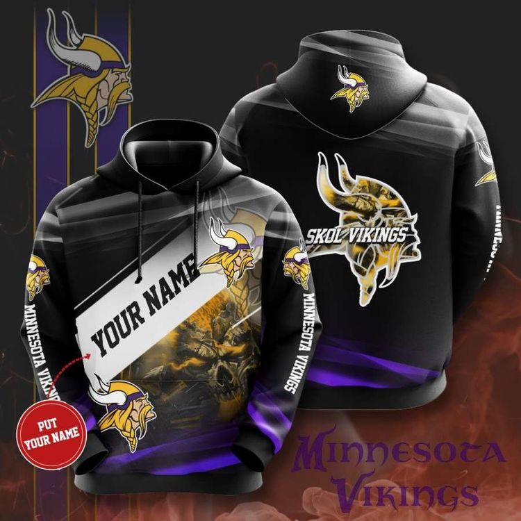 Personalized Minnesota Vikings No1248 Custom 3D Hoodie
