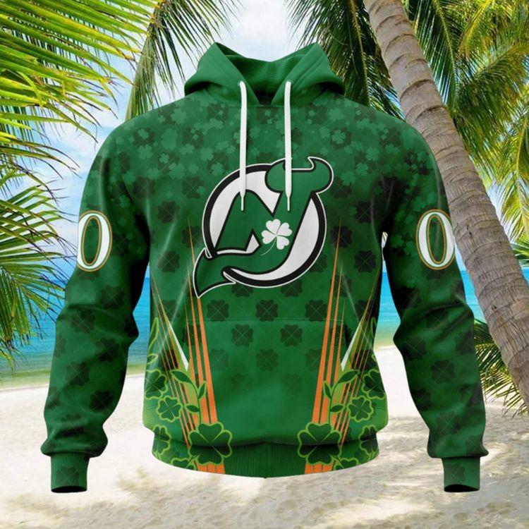 Personalized Nhl New Jersey Devils Full Green Design For St Patricks Day All Over Print Hoodie