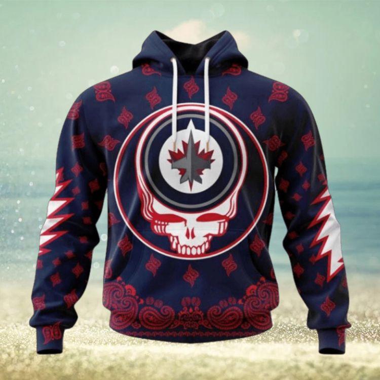 Personalized Nhl Winnipeg Jets Special Grateful Dead Design Limited 3D Hoodie