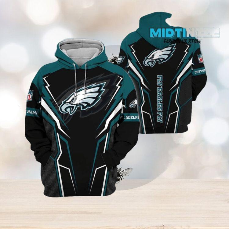 Philadelphia Eagles Logo Custom Name All Over Print Hoodie