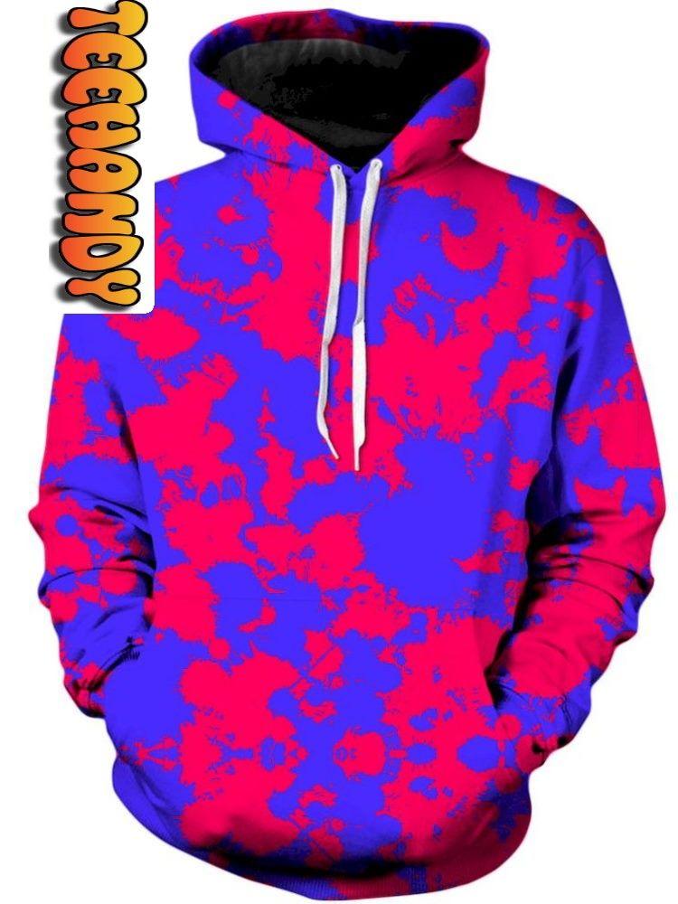 Pink And Violet Paint Splatter Unisex All Over Print Hoodie
