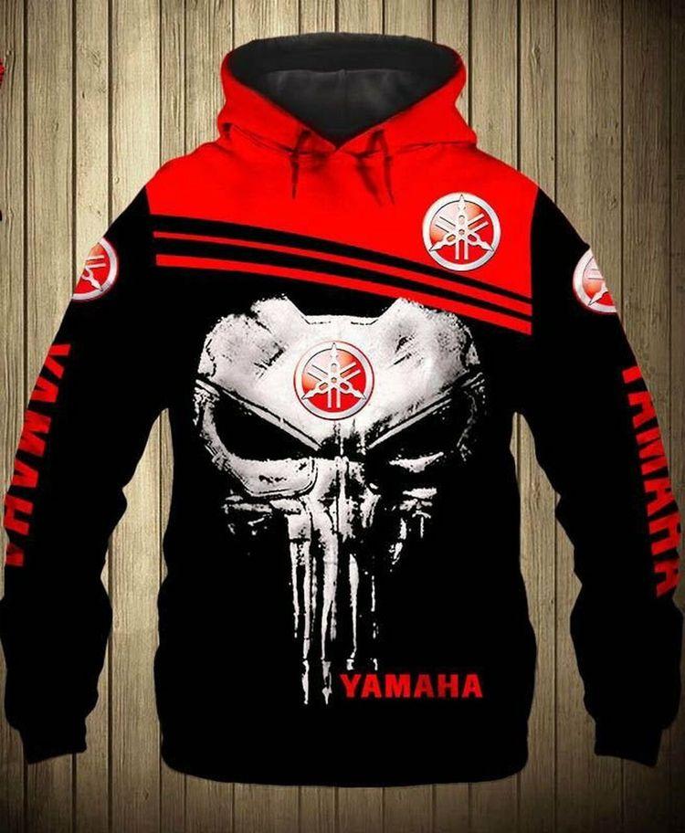 Racing Gift Red Skull Gift Yamaha 3D Hoodie