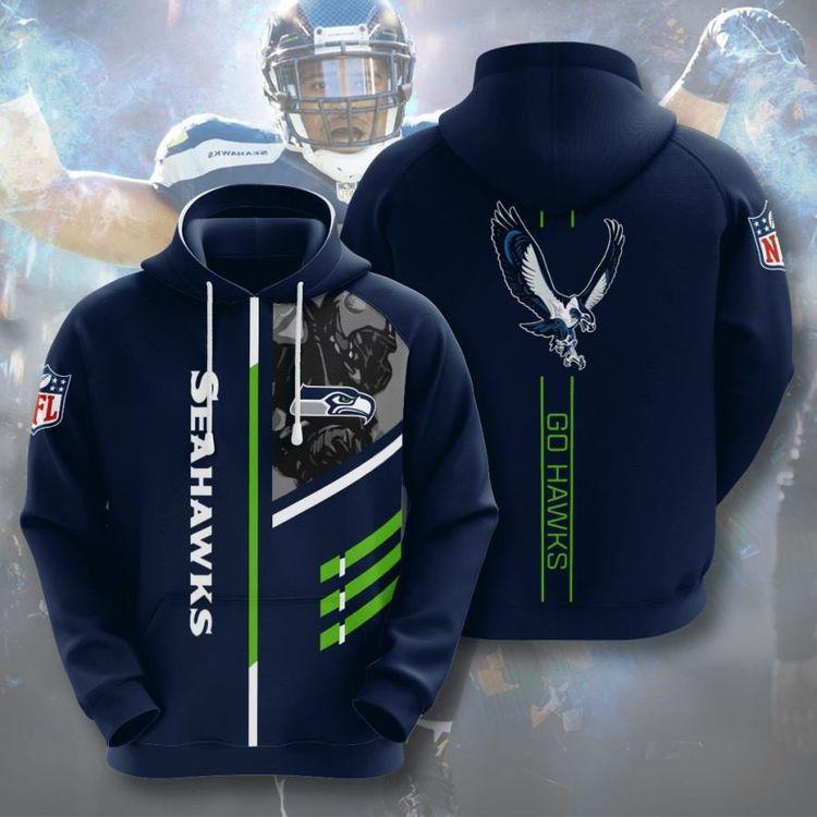 Seattle Seahawks No1798 Custom All Over Print Hoodie