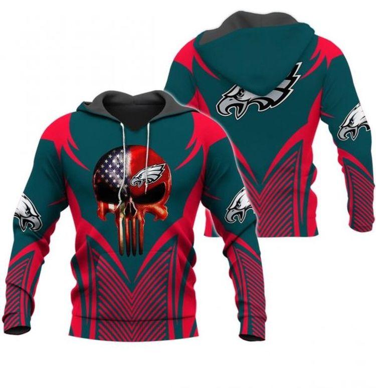 Sport Team Philadelphia Eagles Skull Limited 3D Hoodie