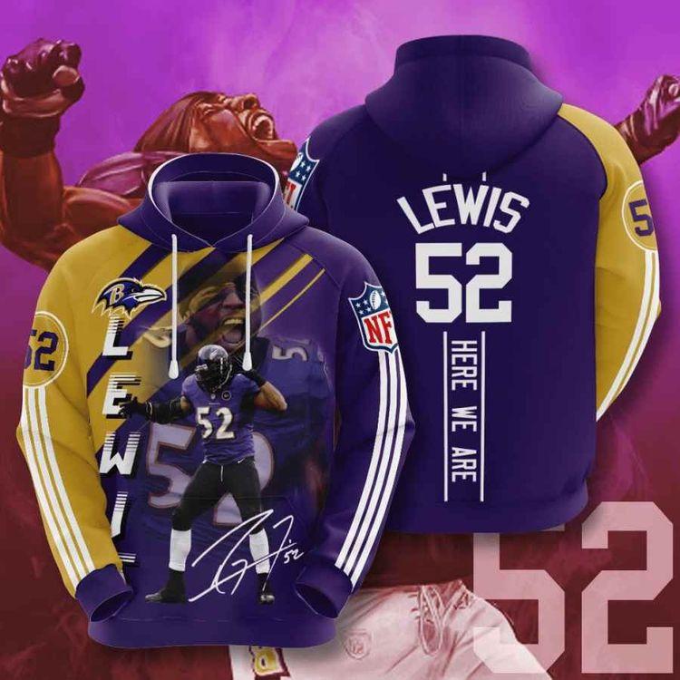 Sports American Football Nfl Baltimore Ravens Ray Lewis Usa 959 3D Hoodie