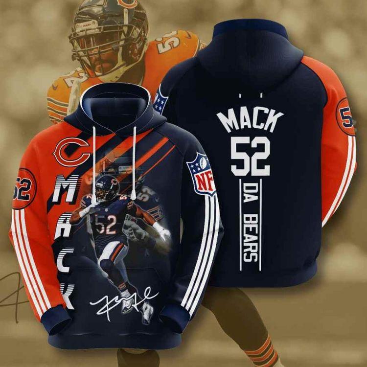 Sports American Football Nfl Chicago Bears Khalil Mack Usa 986 All Over Print Hoodie