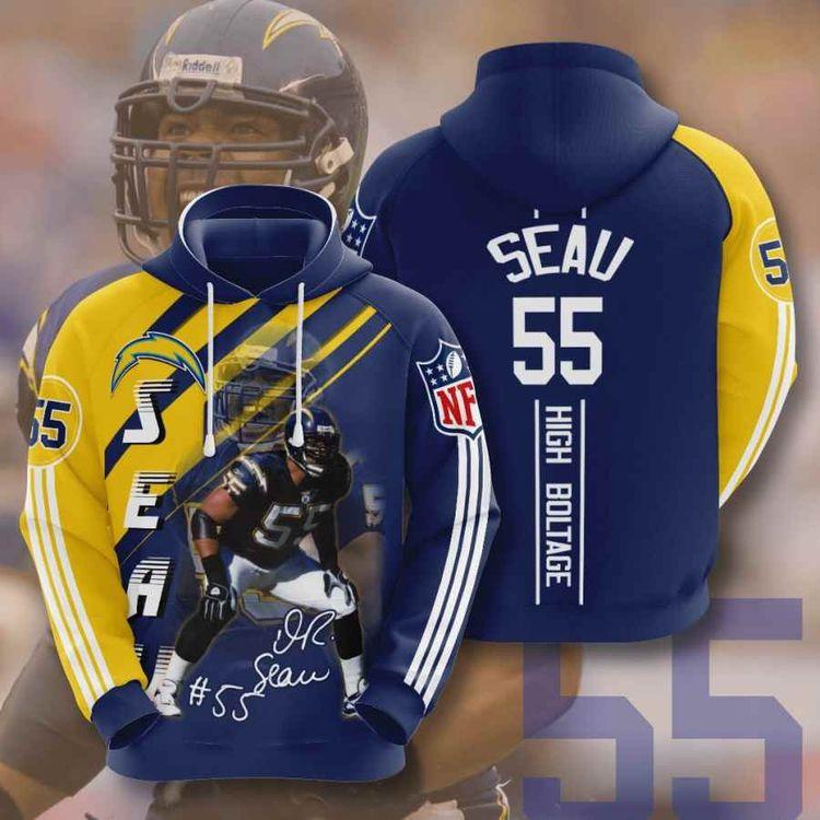 Sports American Football Nfl Los Angeles Chargers Junior Seau Usa 1093 3D Hoodie