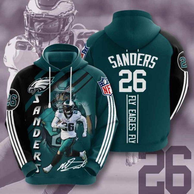 Sports American Football Nfl Philadelphia Eagles Miles Sanders Usa 1193 All Over Print Hoodie