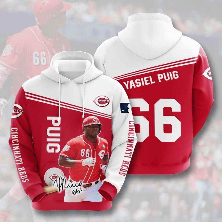 Sports Baseball Mlb Cincinnati Reds Yasiel Puig Usa 717 All Over Print Hoodie