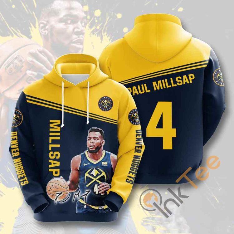 Sports Basketball Nba Denver Nuggets Paul Millsap Usa 1015 All Over Print Hoodie