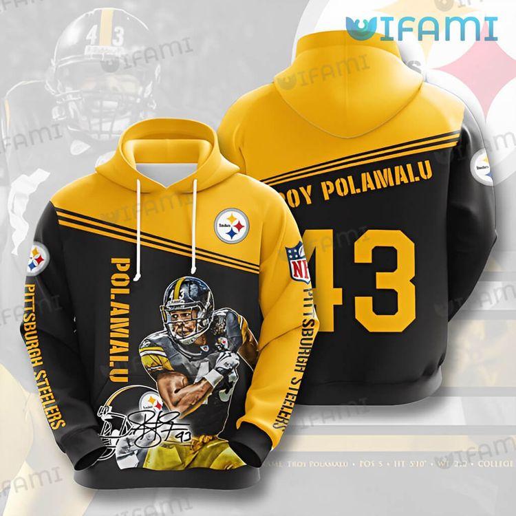 Steelers Troy Polamalu Signature Pittsburgh Steelers Gift Limited 3D Hoodie