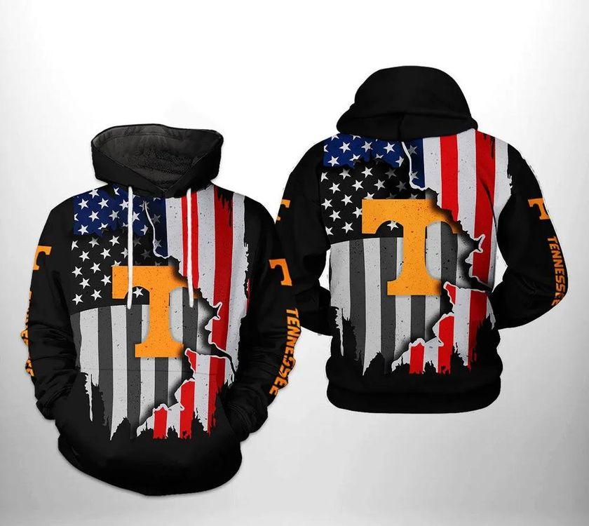 Tennessee Volunteers With Flag American Distressed Gifts For Tennessee Volunteers Fans Limited 3D Hoodie