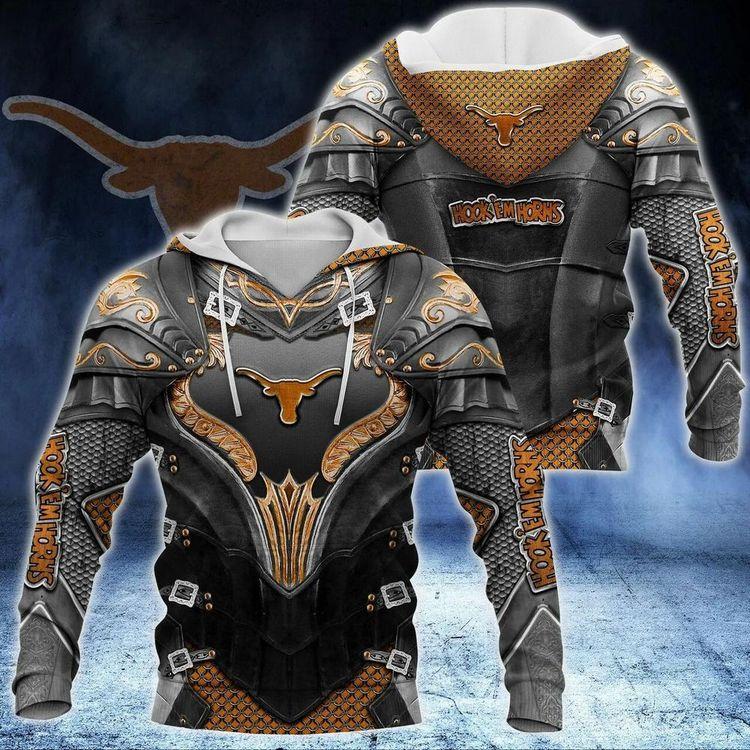 Texas Longhorns Knights Templar Armor Texas Longhorns Gifts For Men 3D Hoodie