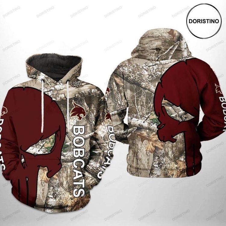 Texas State Bobcats Ncaa Camo Veteran Hunting Limited 3D Hoodie