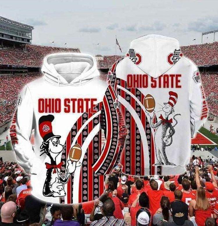 The Cat In The Hat Ohio State Buckeyes All Over Print Hoodie