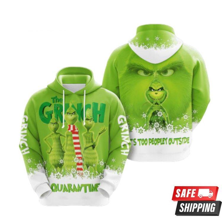 The Grinch Quarantime Its Too Peopley Outside For Men And Women All Over Print Hoodie