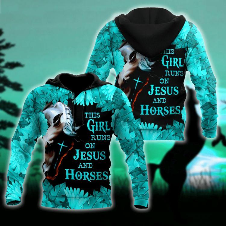 This Girl Runs On Jesus And Horses 3d For Men Women Fu Limited 3D Hoodie