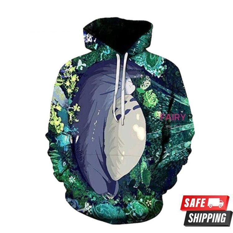 Tonari No Totoro Green All Over Print Hoodie
