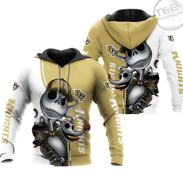Ucf Knights Jack Skellington And Zero All Over Print Hoodie