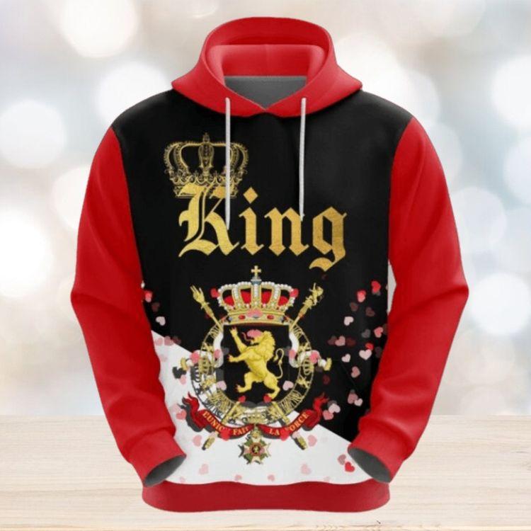 Valentines Day Belgium King Valentine Gift For Men And Women Version 3D Hoodie