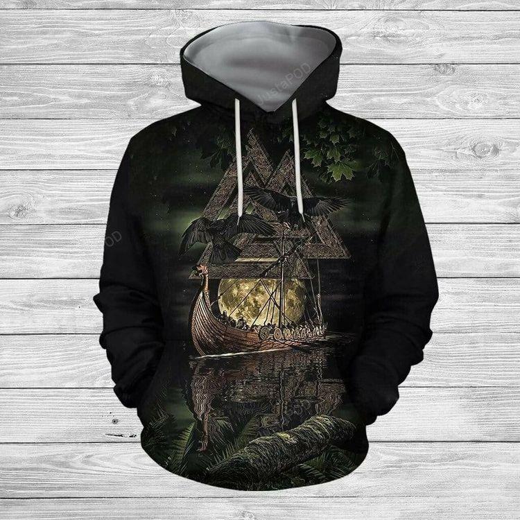 Viking Ships Odin 3d All Print All Over Print Hoodie